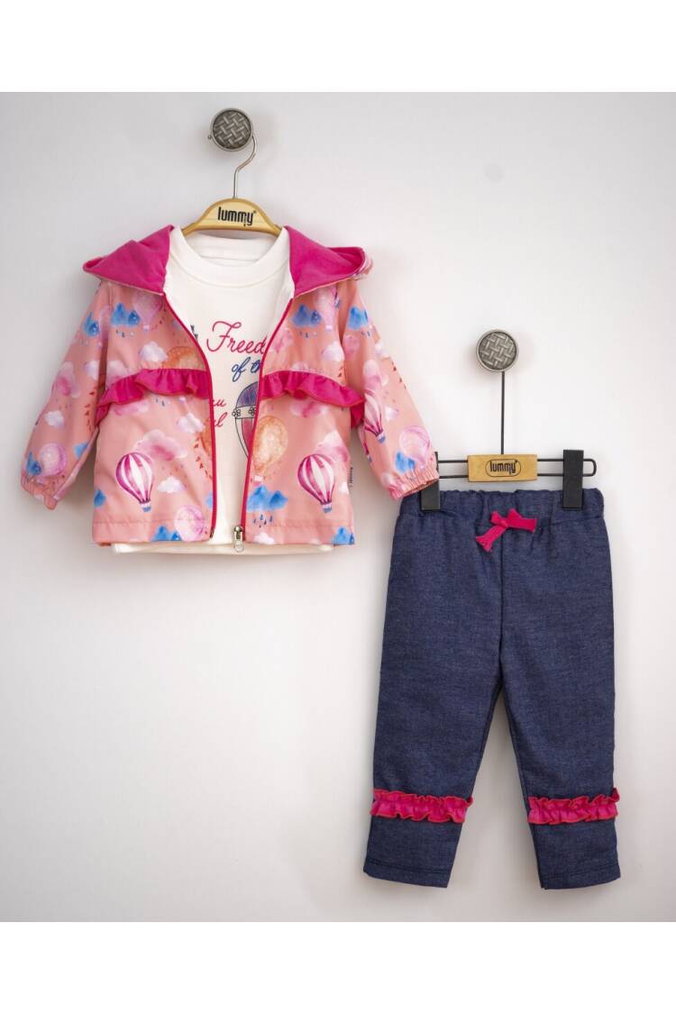 Wholesale Baby Girls 3-Piece Jacket Pants and Long Sleeve T-Shirt Set 6-18M - Brand: Lummy Baby - Kids & Baby Clothes Wholesale - Globality Store