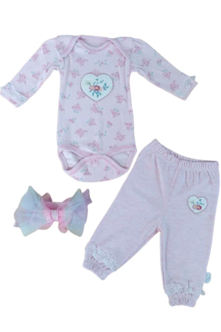 Wholesale Baby Girls 3-Piece Newborn Set 3-12M - Brand: Tomuycuk - Kids & Baby Clothes Wholesale - Globality Store