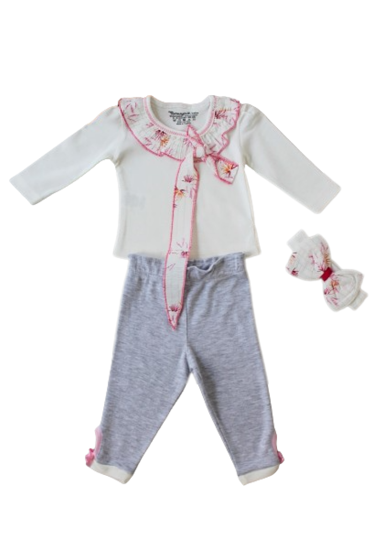 Wholesale Baby Girls 3-Piece Sweatshirt Pants and Headband Set 3-12M - Brand: Tomuycuk - Kids & Baby Clothes Wholesale - Globality Store