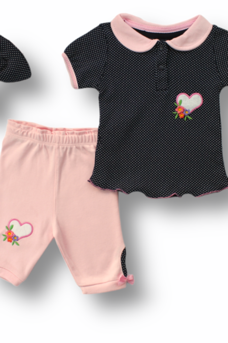 Wholesale Baby Girls 3-Piece T-shirt Set with Headband and Pants 1-12M - Brand: Tomuycuk - Kids & Baby Clothes Wholesale - Globality Store