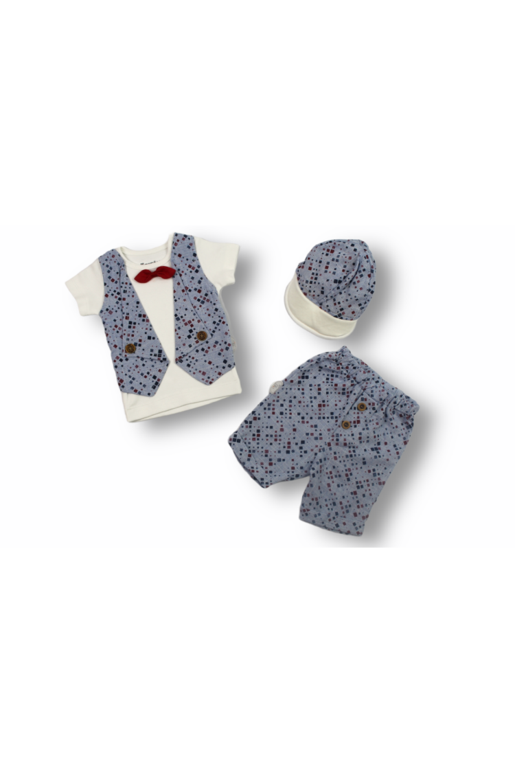 Wholesale Baby Girls 3-Piece T-shirt Set With Shorts And Hat 6-18M - Brand: Tomuycuk - Kids & Baby Clothes Wholesale - Globality Store