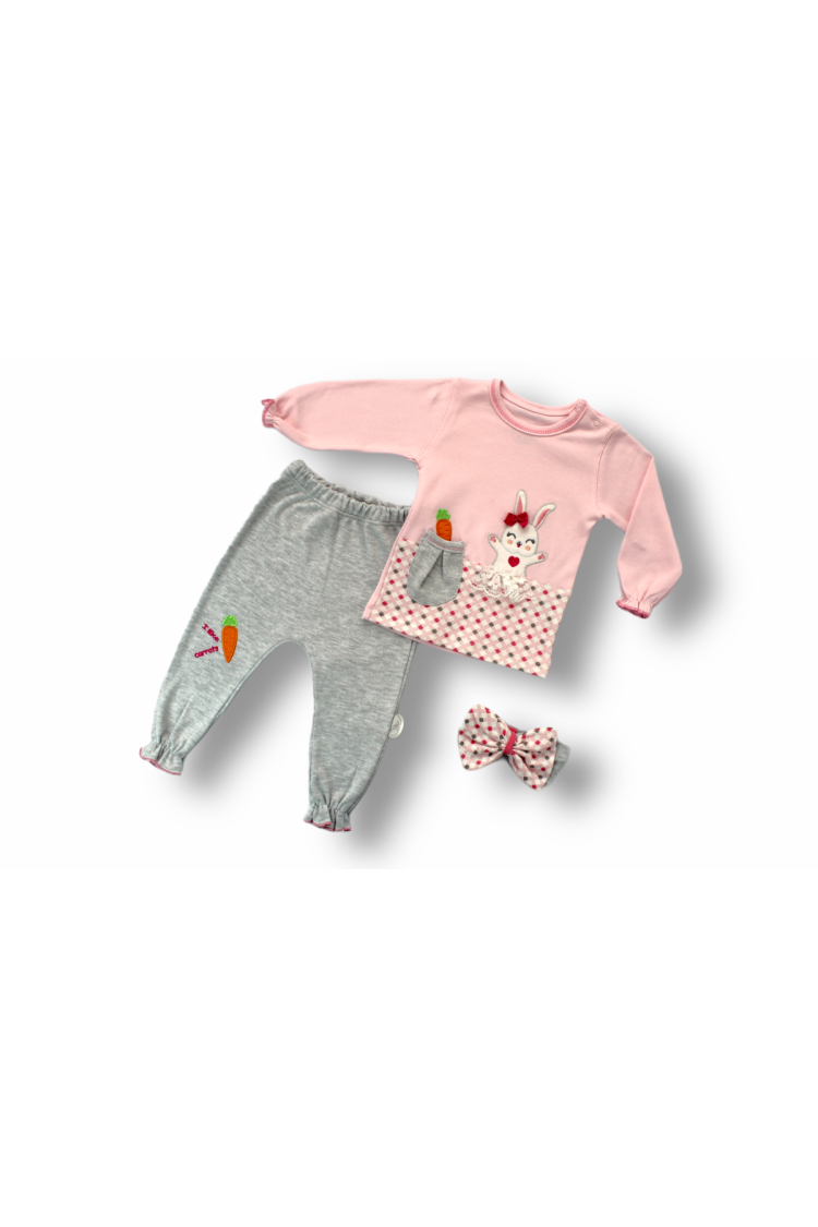 Wholesale Baby Girls 3-Piece Tracksuit Set 3-18M - Brand: Tomuycuk - Kids & Baby Clothes Wholesale - Globality Store