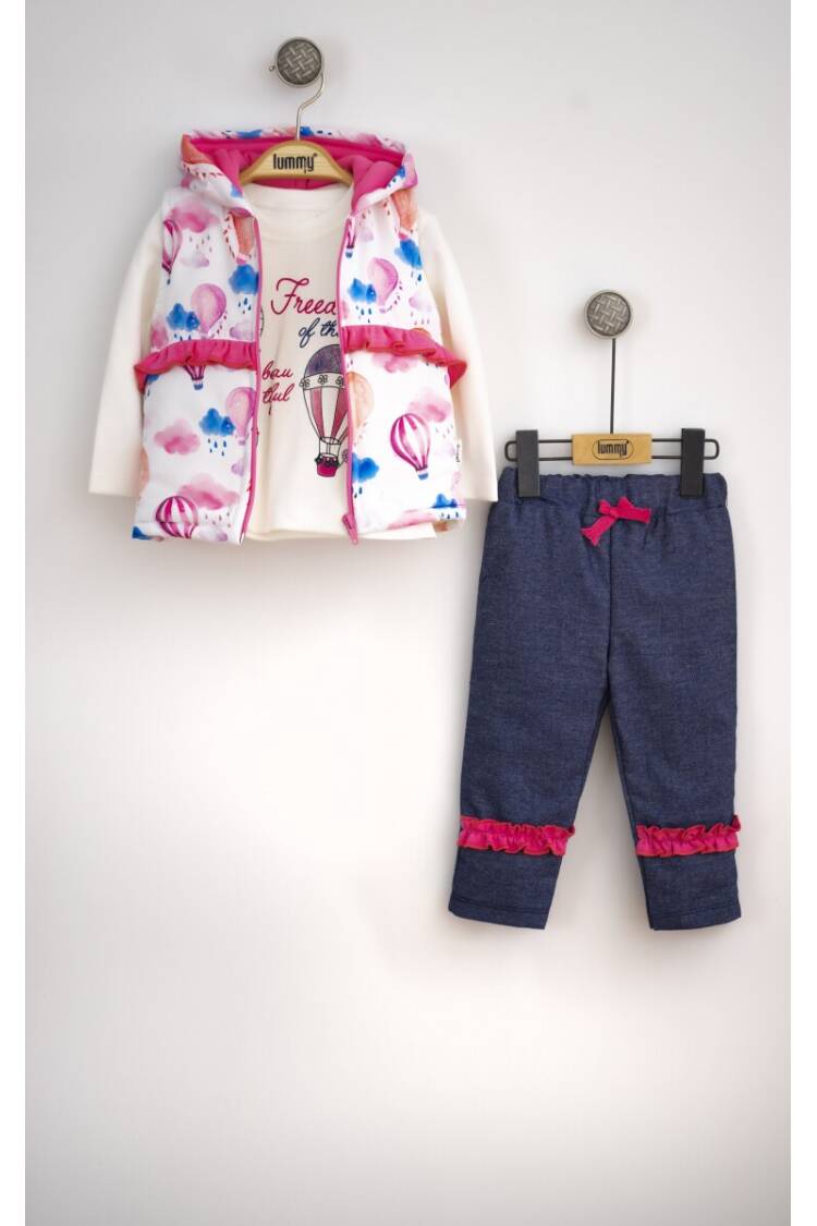 Wholesale Baby Girls 3-Piece Vest Pants and Long Sleeve T-Shirt 6-18M - Brand: Lummy Baby - Kids & Baby Clothes Wholesale - Globality Store
