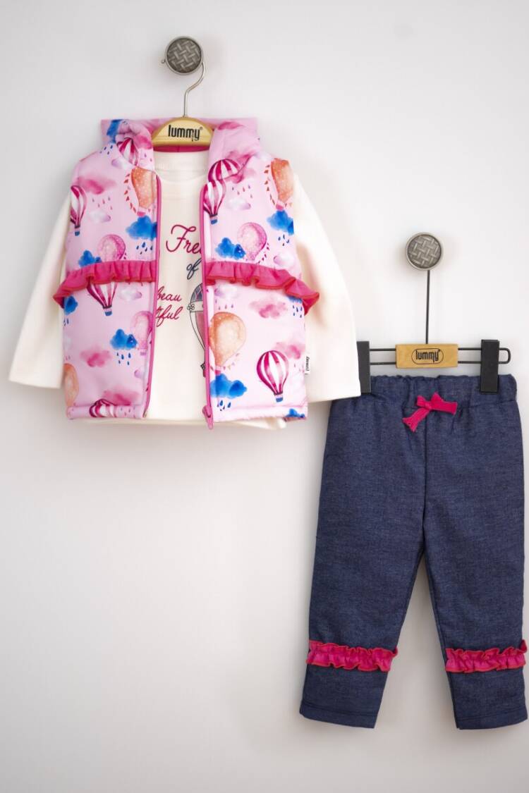 Wholesale Baby Girls 3-Piece Vest Pants and Long Sleeve T-Shirt 6-18M - Brand: Lummy Baby - Kids & Baby Clothes Wholesale - Globality Store