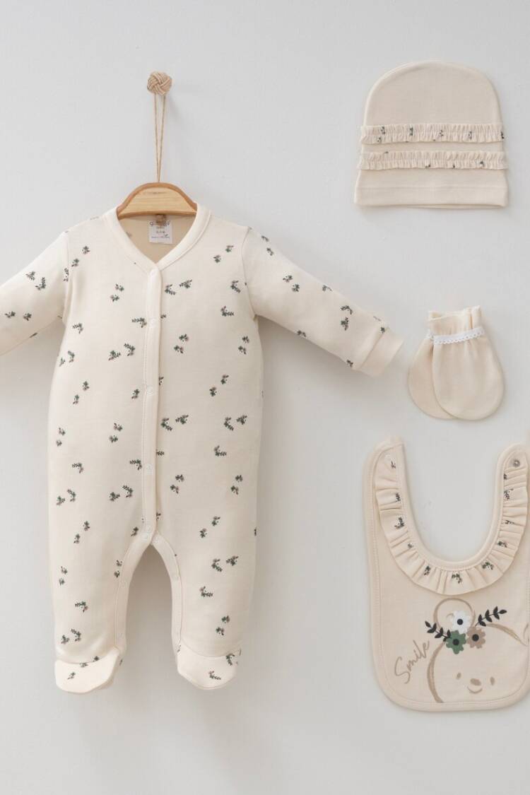 Wholesale Baby Girls 4-Pieces Newborn Set 0-3M - Brand: Gümüş Baby - Kids & Baby Clothes Wholesale - Globality Store