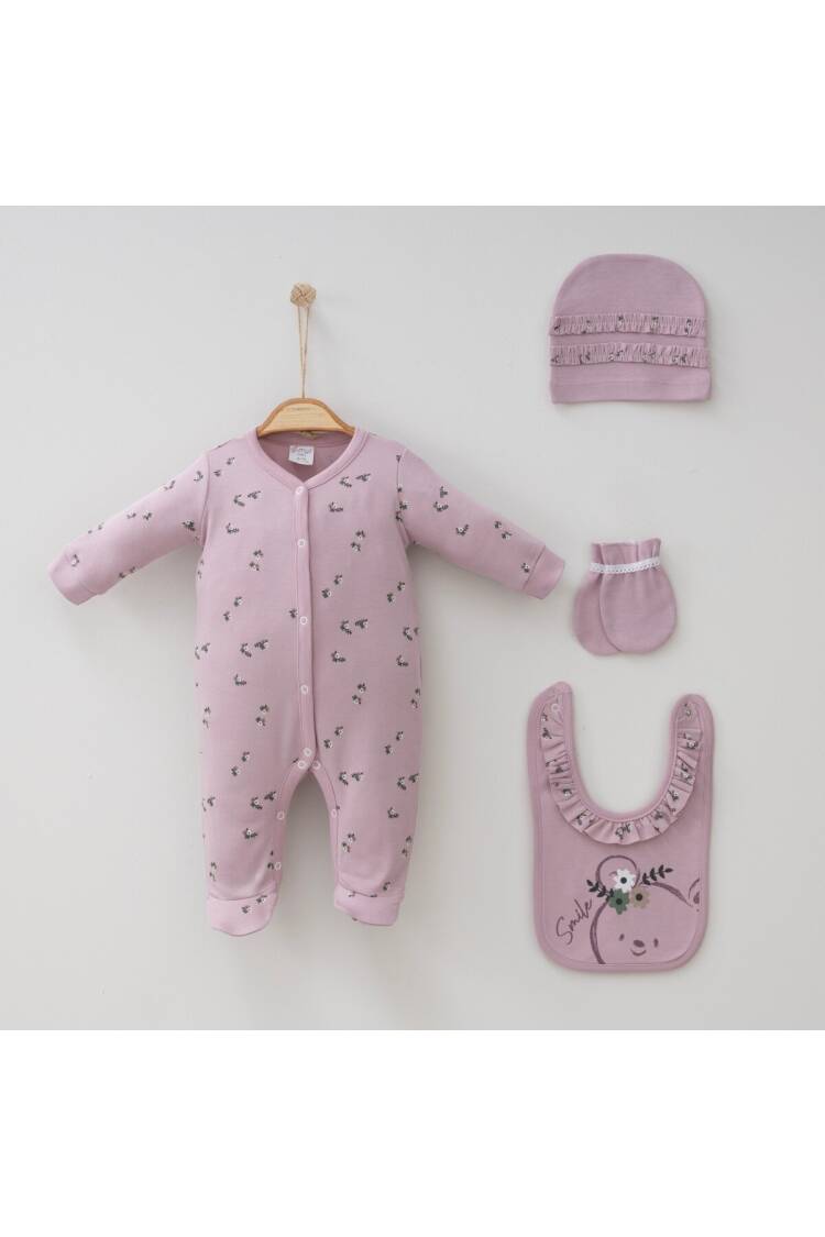 Wholesale Baby Girls 4-Pieces Newborn Set 0-3M - Brand: Gümüş Baby - Kids & Baby Clothes Wholesale - Globality Store