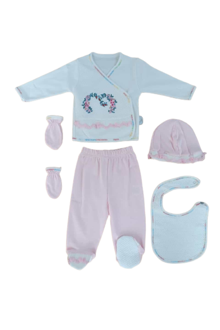 Wholesale Baby Girls 5-Piece Newborn Set 0-3M - Brand: Tomuycuk - Kids & Baby Clothes Wholesale - Globality Store