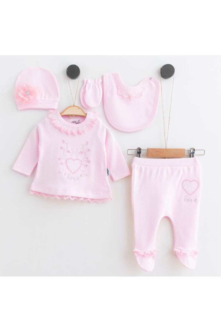 Wholesale Baby Girls 5-Piece Newborn Set 0-6M - Brand: Miniborn - Kids & Baby Clothes Wholesale - Globality Store