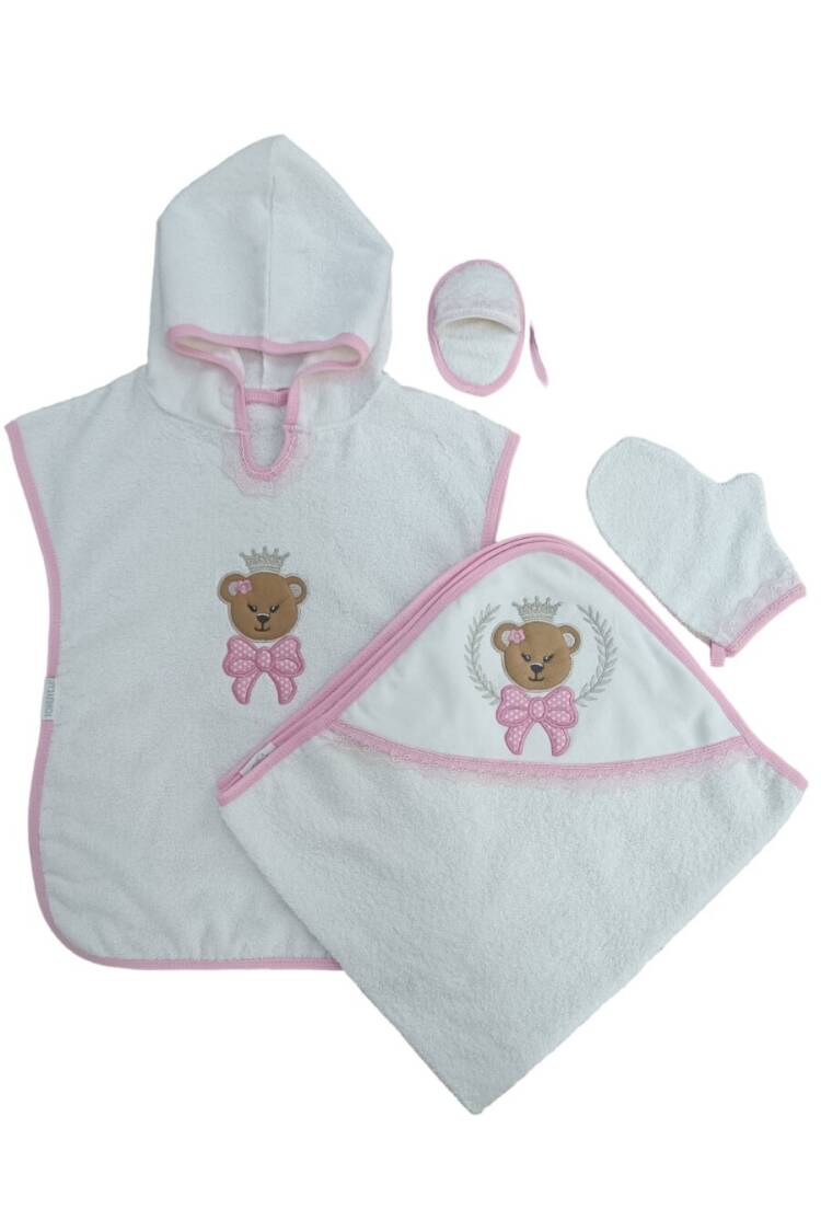 Wholesale Baby Girls 5-Piece Towel Hooded Pareo Set 0-18M - Brand: Tomuycuk - Kids & Baby Clothes Wholesale - Globality Store