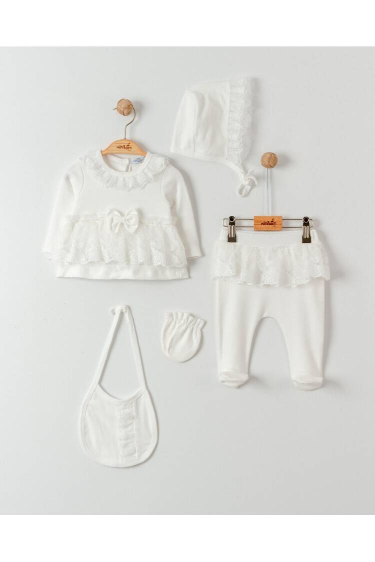 Wholesale Baby Girls 5-Pieces Newborn Set 0-6M - Brand: Miniborn - Kids & Baby Clothes Wholesale - Globality Store