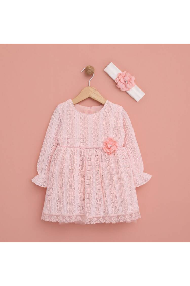 Wholesale Baby Girls Dress with Flower Detailed 6-18M - Brand: Lilax - Kids & Baby Clothes Wholesale - Globality Store