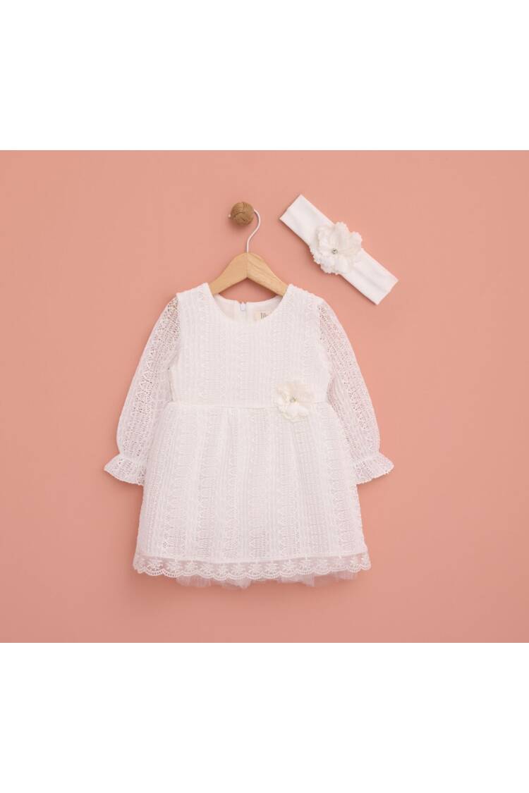 Wholesale Baby Girls Dress with Flower Detailed 6-18M - Brand: Lilax - Kids & Baby Clothes Wholesale - Globality Store