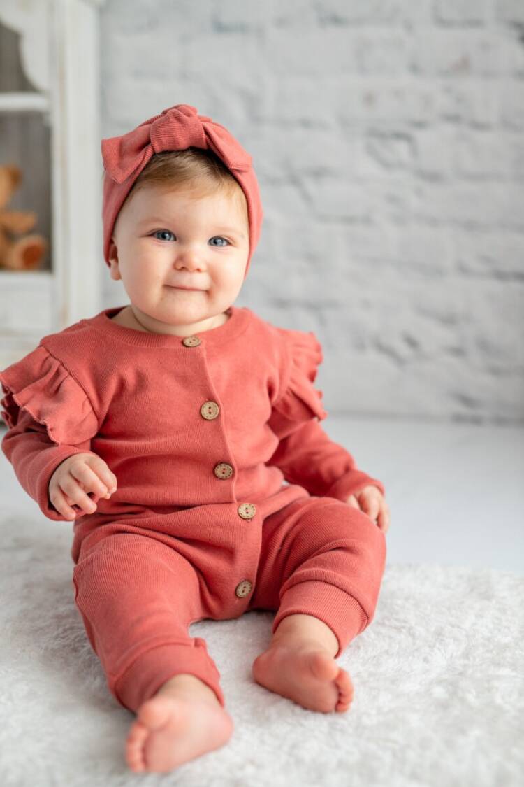Wholesale Baby Girls Jumpsuit with Button Gots Certificate 100% Organic Cotton 0-24M - Brand: Zeyland - Kids & Baby Clothes Wholesale - Globality Store