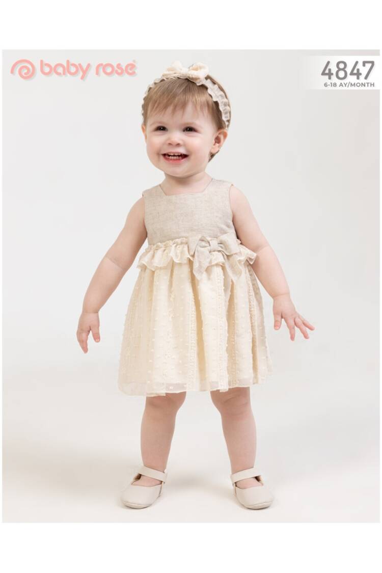 Wholesale Baby Girls Linen Dress 6-18M - Brand: BabyRose - Kids & Baby Clothes Wholesale - Globality Store