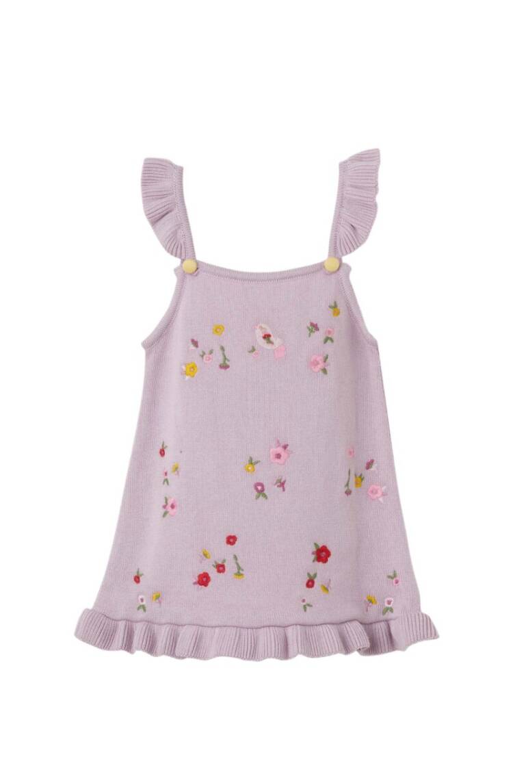Wholesale Baby Girls Organic Cotton Floral Embroidered Dress 6-36M - Brand: Uludağ Triko - Kids & Baby Clothes Wholesale - Globality Store