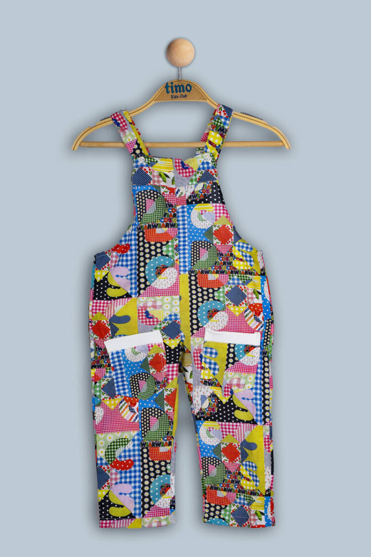 Wholesale Baby Girls Patchwork Salopet 6-24M - Brand: Timo - Kids & Baby Clothes Wholesale - Globality Store