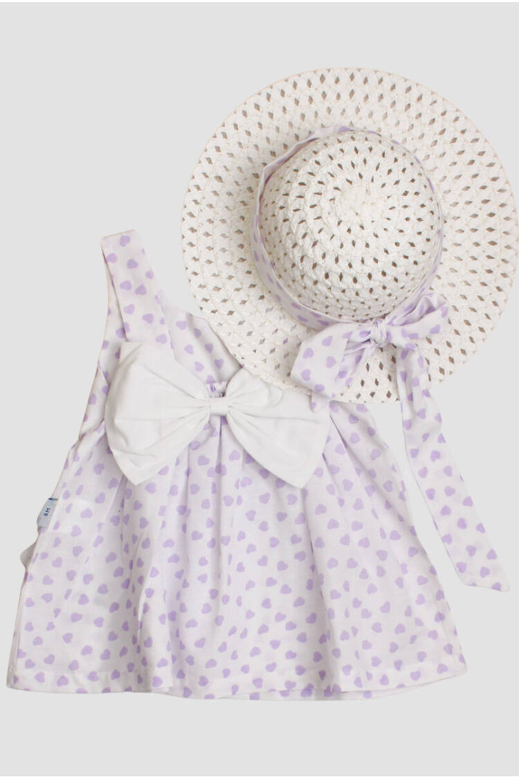 Wholesale Baby Girls Patterned Dress with Hat 6-24M - Brand: Kidexs - Kids & Baby Clothes Wholesale - Globality Store
