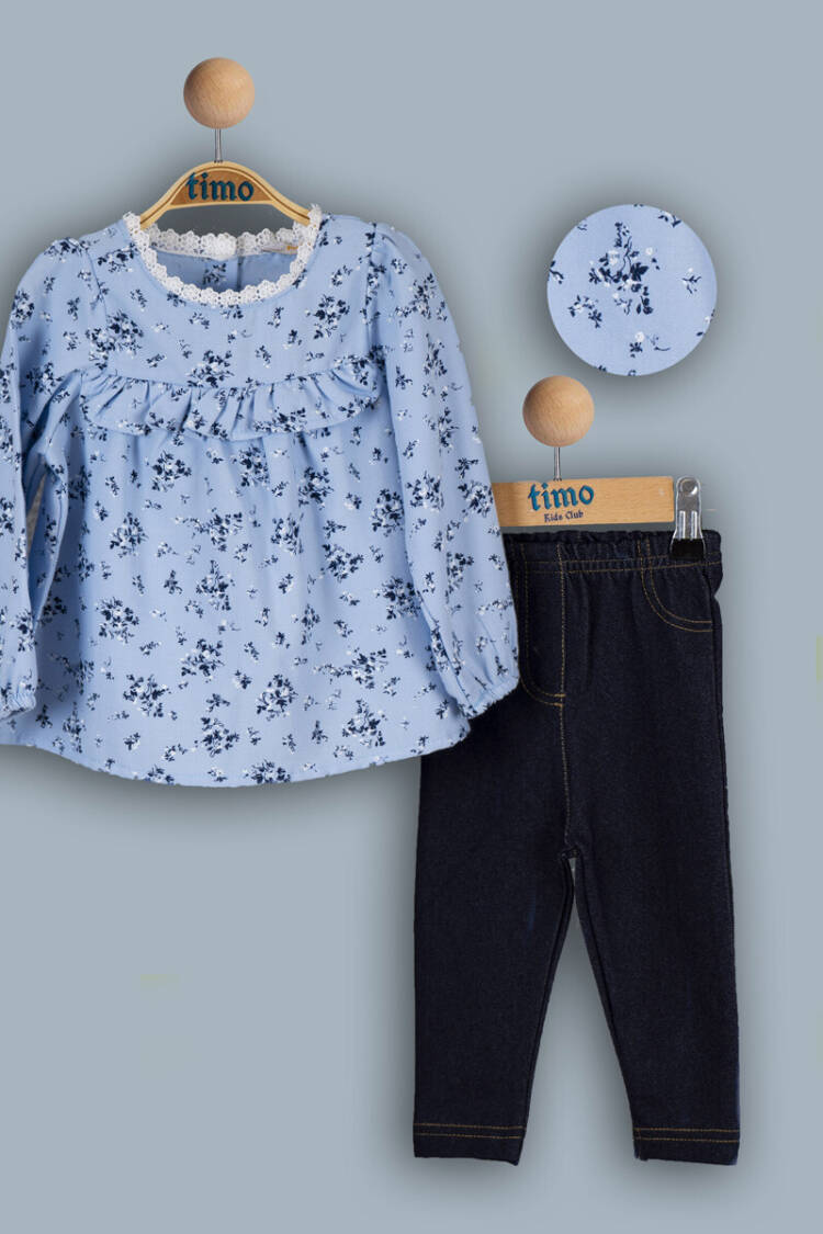 Wholesale Baby Girls 2-Piece Blouse and Tights Set 6-24M - Brand: Timo - Kids & Baby Clothes Wholesale - Globality Store