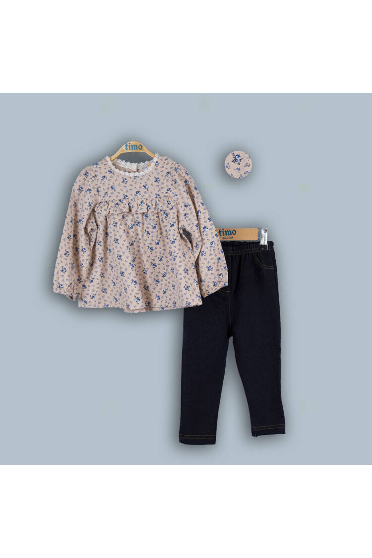 Wholesale Baby Girls 2-Piece Blouse and Tights Set 6-24M - Brand: Timo - Kids & Baby Clothes Wholesale - Globality Store