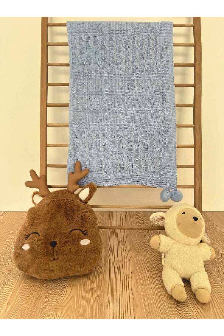 Wholesale Baby Knitted Ponpon Blanket 0-12M - Brand: Jojomini - Kids & Baby Clothes Wholesale - Globality Store