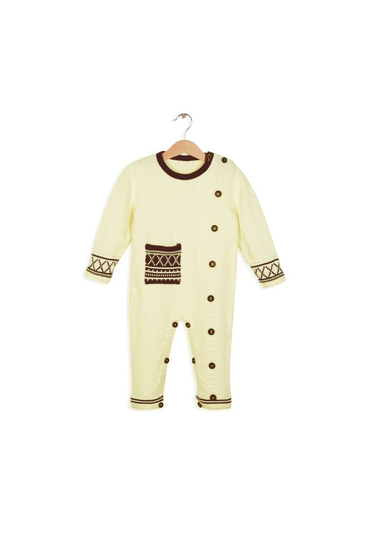 Wholesale Baby Organic Cotton Long Sleeve Romper with Button 3-12M - Brand: Uludağ Triko - Kids & Baby Clothes Wholesale - Globality Store