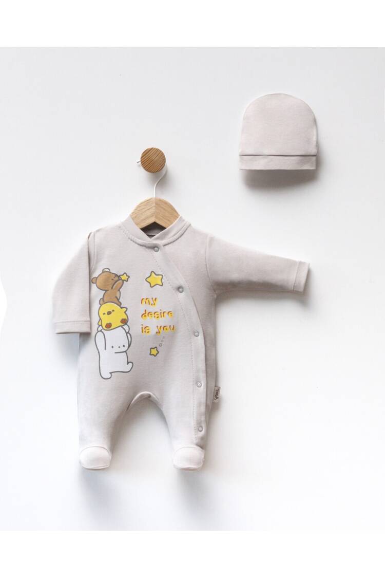 Wholesale Baby Unisex 2-Piece Jumpsuit Set With Hat 0-1M - Brand: Flexi Baby - Kids & Baby Clothes Wholesale - Globality Store