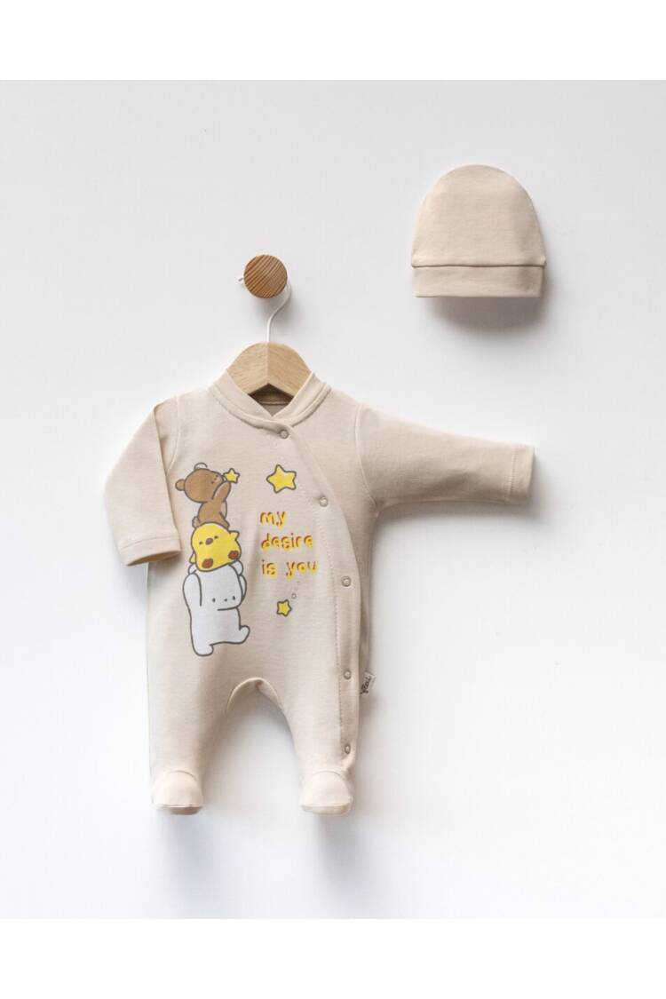 Wholesale Baby Unisex 2-Piece Jumpsuit Set With Hat 0-1M - Brand: Flexi Baby - Kids & Baby Clothes Wholesale - Globality Store