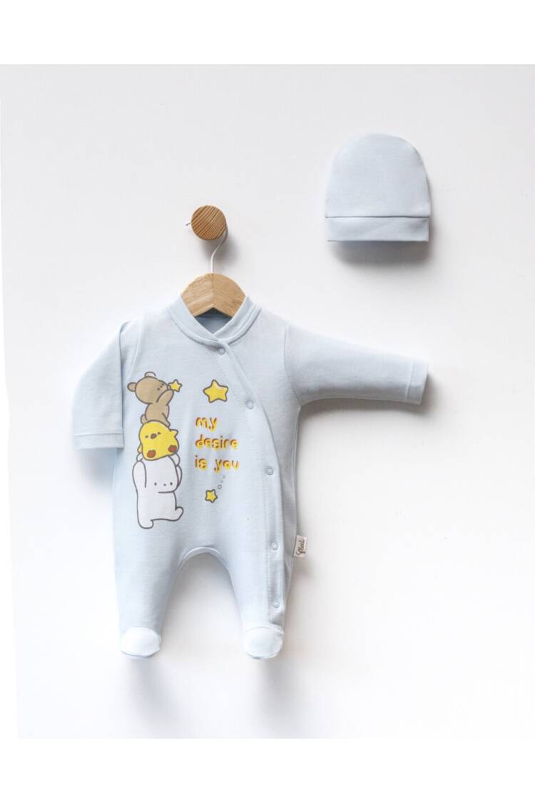 Wholesale Baby Unisex 2-Piece Jumpsuit Set With Hat 0-1M - Brand: Flexi Baby - Kids & Baby Clothes Wholesale - Globality Store