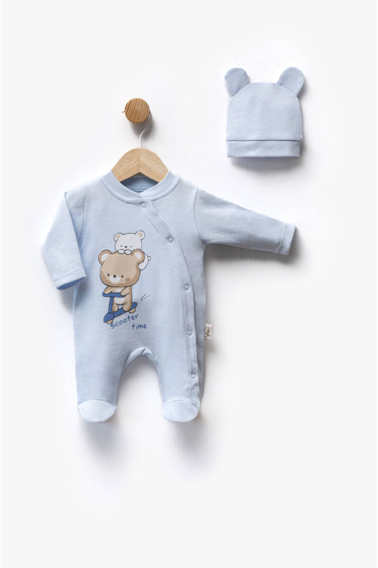 Wholesale Baby Unisex 2-Piece Jumpsuit Set With Hat 0-6M - Brand: Flexi Baby - Kids & Baby Clothes Wholesale - Globality Store