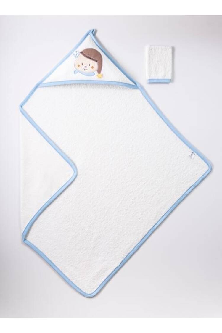 Wholesale Baby Unisex 2-Piece Set with Scrub Mitt and Towel 100x100 cm - Brand: Ramel Kids - Kids & Baby Clothes Wholesale - Globality Store