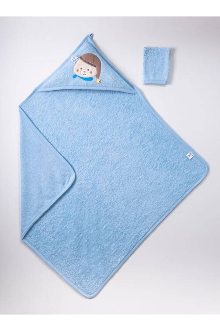 Wholesale Baby Unisex 2-Piece Set with Scrub Mitt and Towel 100x100 cm - Brand: Ramel Kids - Kids & Baby Clothes Wholesale - Globality Store