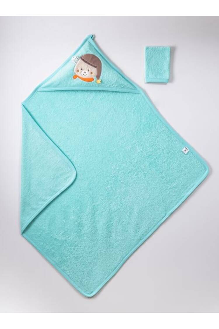 Wholesale Baby Unisex 2-Piece Set with Scrub Mitt and Towel 100x100 cm - Brand: Ramel Kids - Kids & Baby Clothes Wholesale - Globality Store
