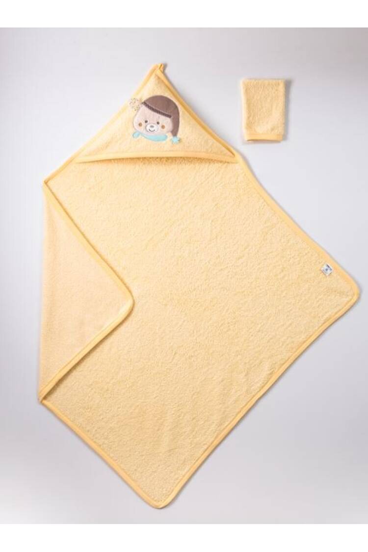 Wholesale Baby Unisex 2-Piece Set with Scrub Mitt and Towel 100x100 cm - Brand: Ramel Kids - Kids & Baby Clothes Wholesale - Globality Store