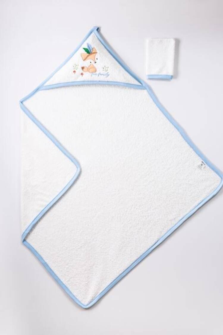Wholesale Baby Unisex 2-Piece Set with Scrub Mitt and Towel 100x100 - Brand: Ramel Kids - Kids & Baby Clothes Wholesale - Globality Store