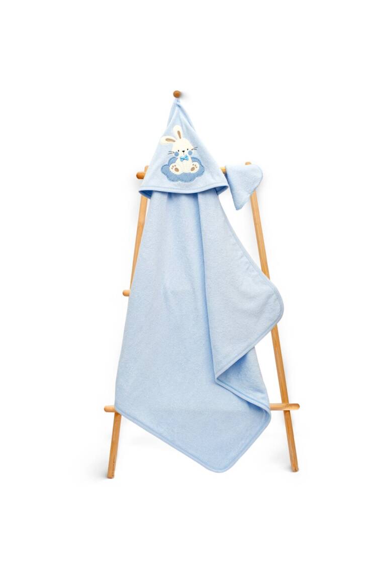 Wholesale Baby Unisex 2-Piece Set with Scrub Mitt and Towel 80x80cm - Brand: Babyline - Kids & Baby Clothes Wholesale - Globality Store
