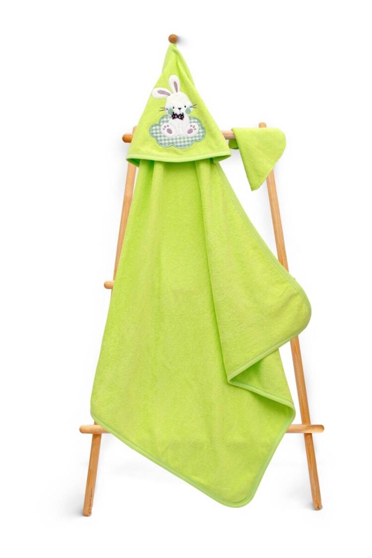 Wholesale Baby Unisex 2-Piece Set with Scrub Mitt and Towel 80x80cm - Brand: Babyline - Kids & Baby Clothes Wholesale - Globality Store