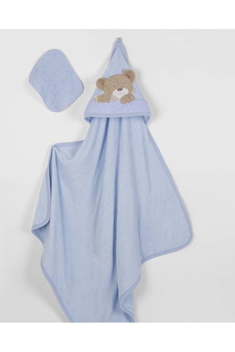 Wholesale Baby Unisex 2-Piece Set with Scrub Mitt and Towel 85x85 - Brand: Babyline - Kids & Baby Clothes Wholesale - Globality Store