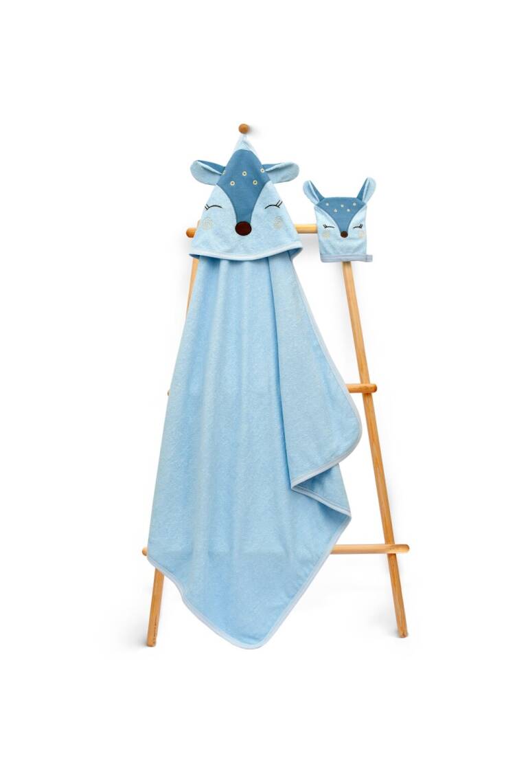 Wholesale Baby Unisex 2-Piece Set with Scrub Mitt and Towel 85x85cm - Brand: Babyline - Kids & Baby Clothes Wholesale - Globality Store