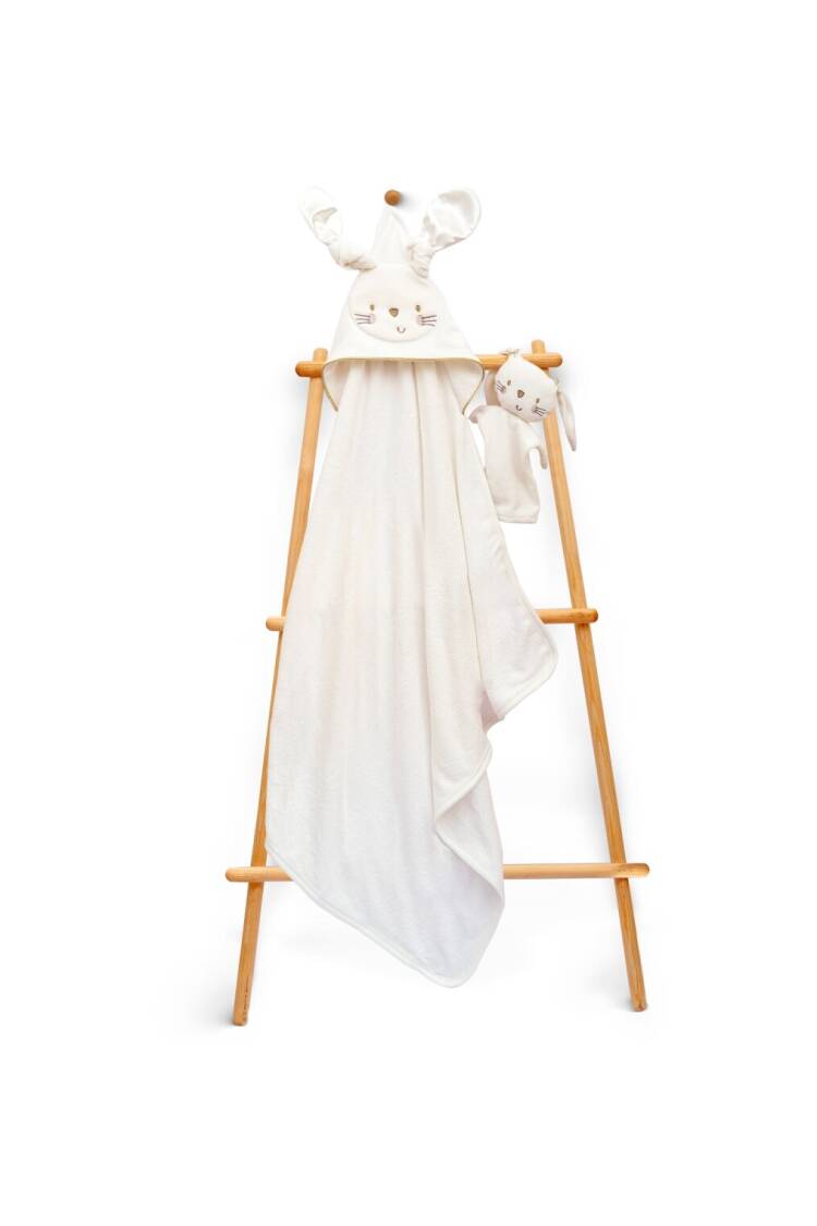 Wholesale Baby Unisex 2-Piece Set with Scrub Mitt and Towel 85x85cm - Brand: Babyline - Kids & Baby Clothes Wholesale - Globality Store