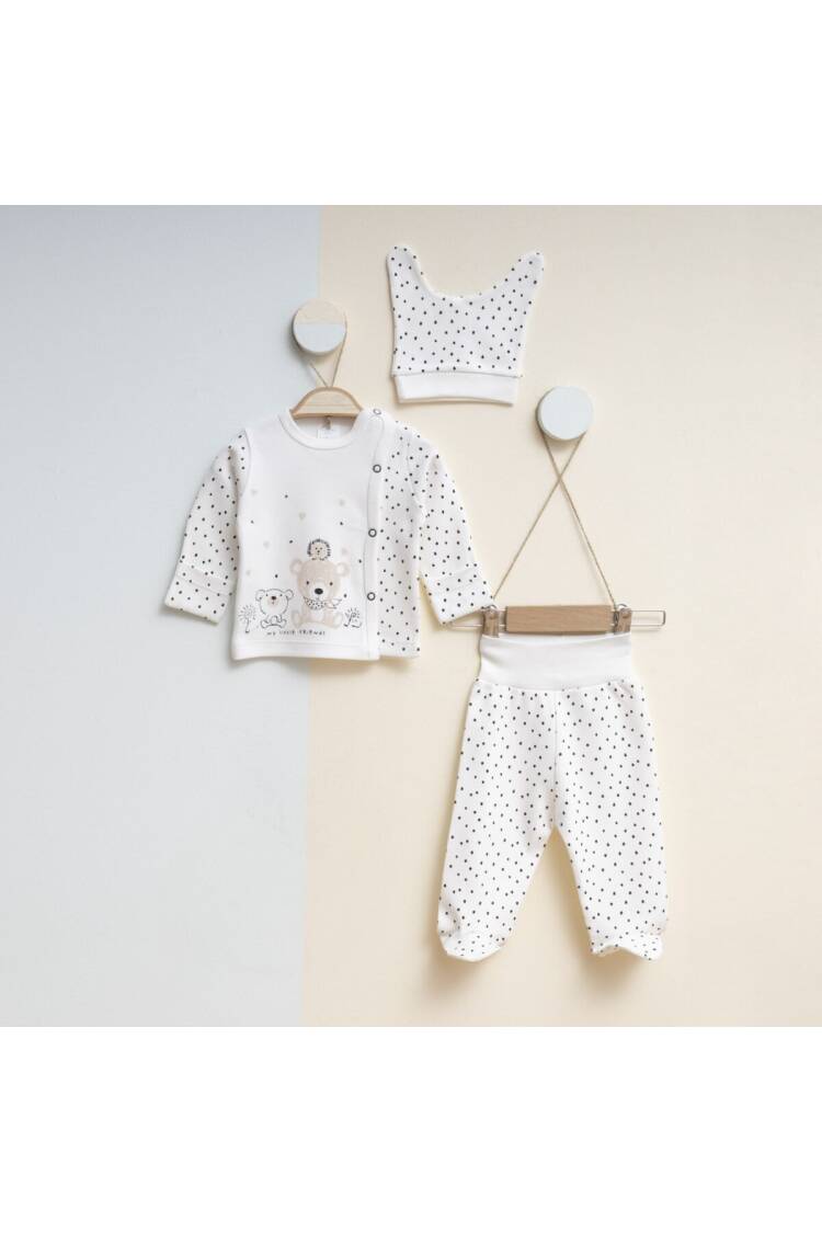 Wholesale Baby Unisex 3-Pieces Newborn Set 0-3M - Brand: Gümüş Baby - Kids & Baby Clothes Wholesale - Globality Store