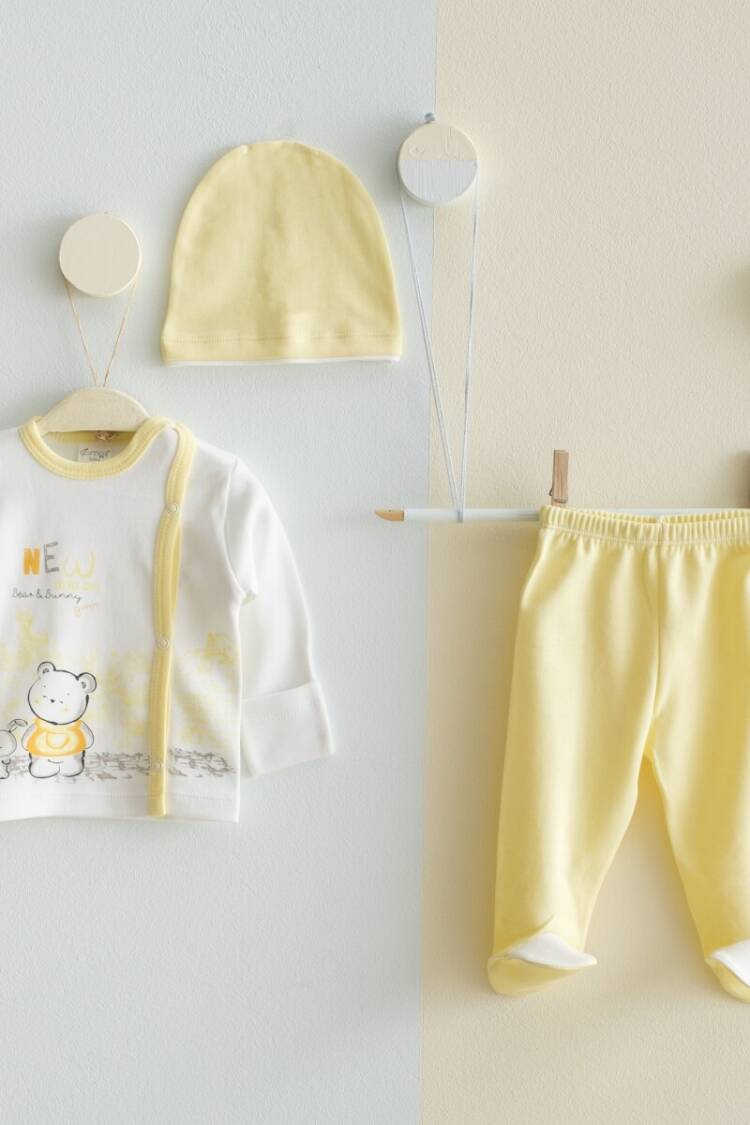 Wholesale Baby Unisex 3-Pieces Newborn Set 0-3M - Brand: Gümüş Baby - Kids & Baby Clothes Wholesale - Globality Store