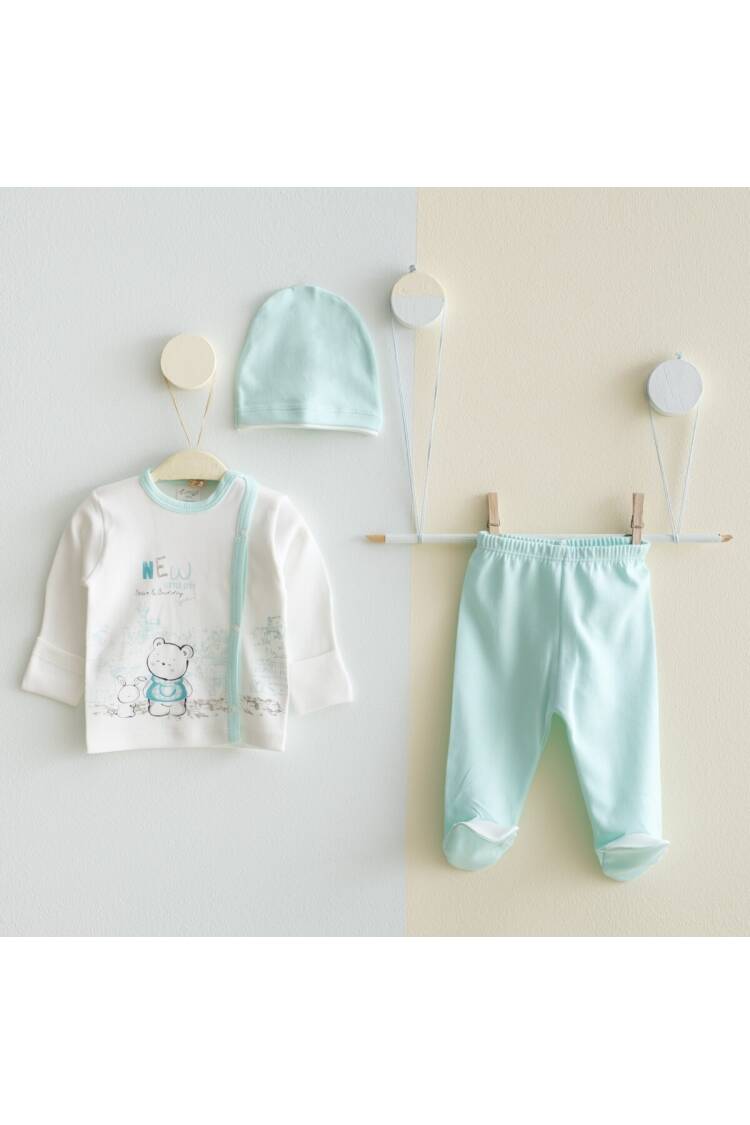 Wholesale Baby Unisex 3-Pieces Newborn Set 0-3M - Brand: Gümüş Baby - Kids & Baby Clothes Wholesale - Globality Store