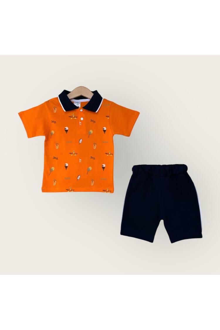 Wholesale Boy 2-Piece Polo Neck T-Shirt and Shorts Set 1-4Y - Brand: Algiy Mini - Kids & Baby Clothes Wholesale - Globality Store