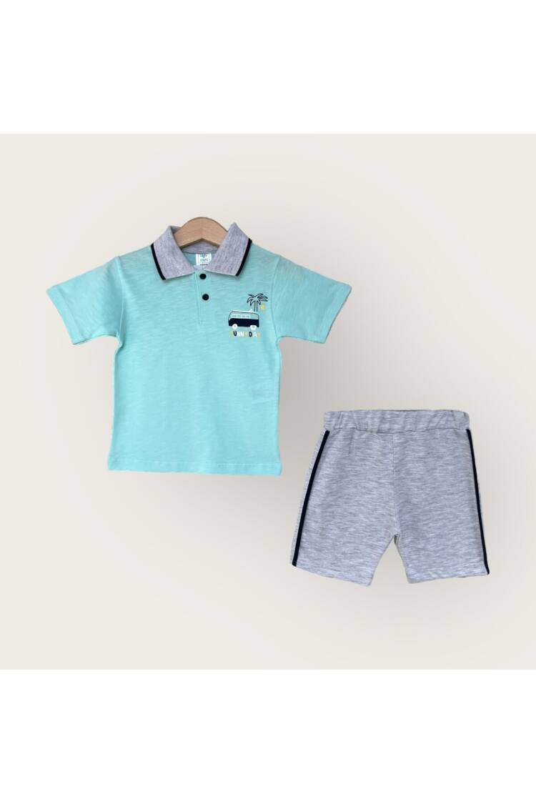 Wholesale Boy 2-Piece Polo Neck T-Shirt and Shorts Set 1-4Y - Brand: Algiy Mini - Kids & Baby Clothes Wholesale - Globality Store