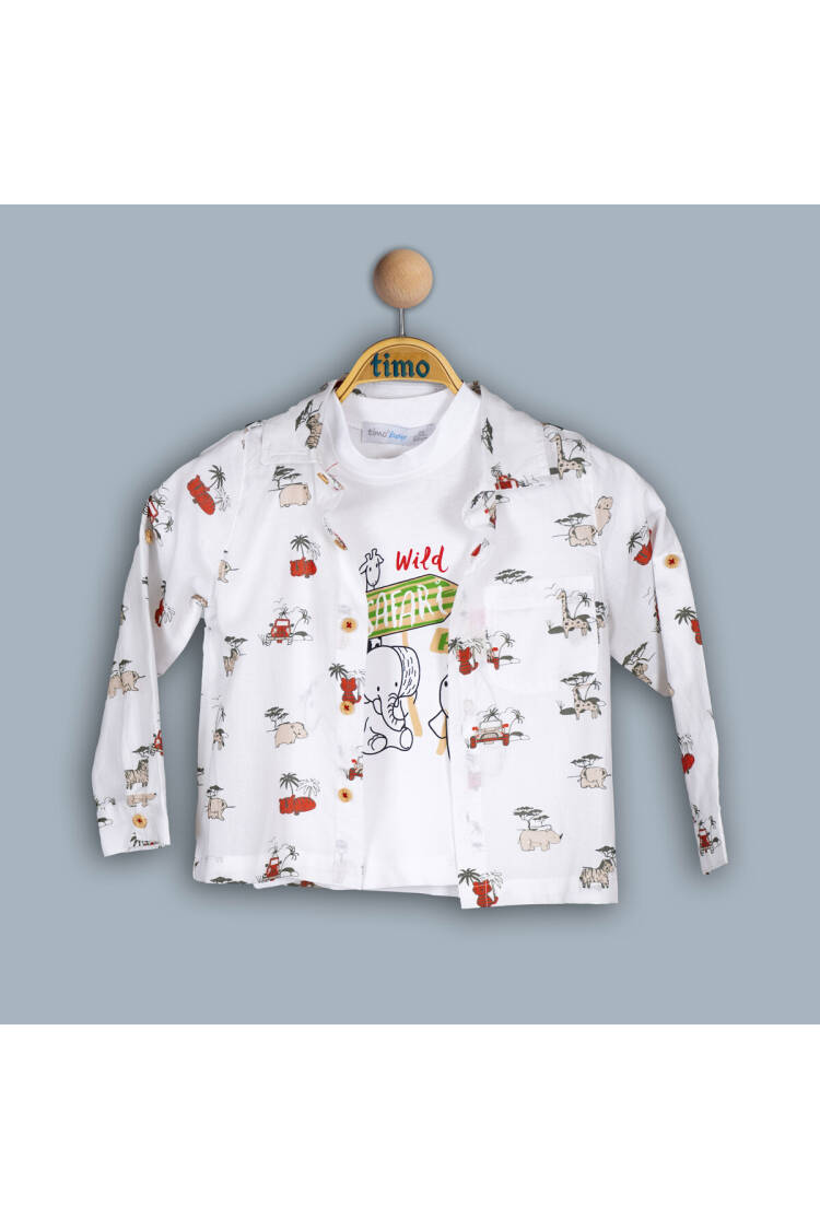 Wholesale Boy 2 Pieces Animal Patterned Shirt Set Suit 2-5Y - Brand: Timo - Kids & Baby Clothes Wholesale - Globality Store
