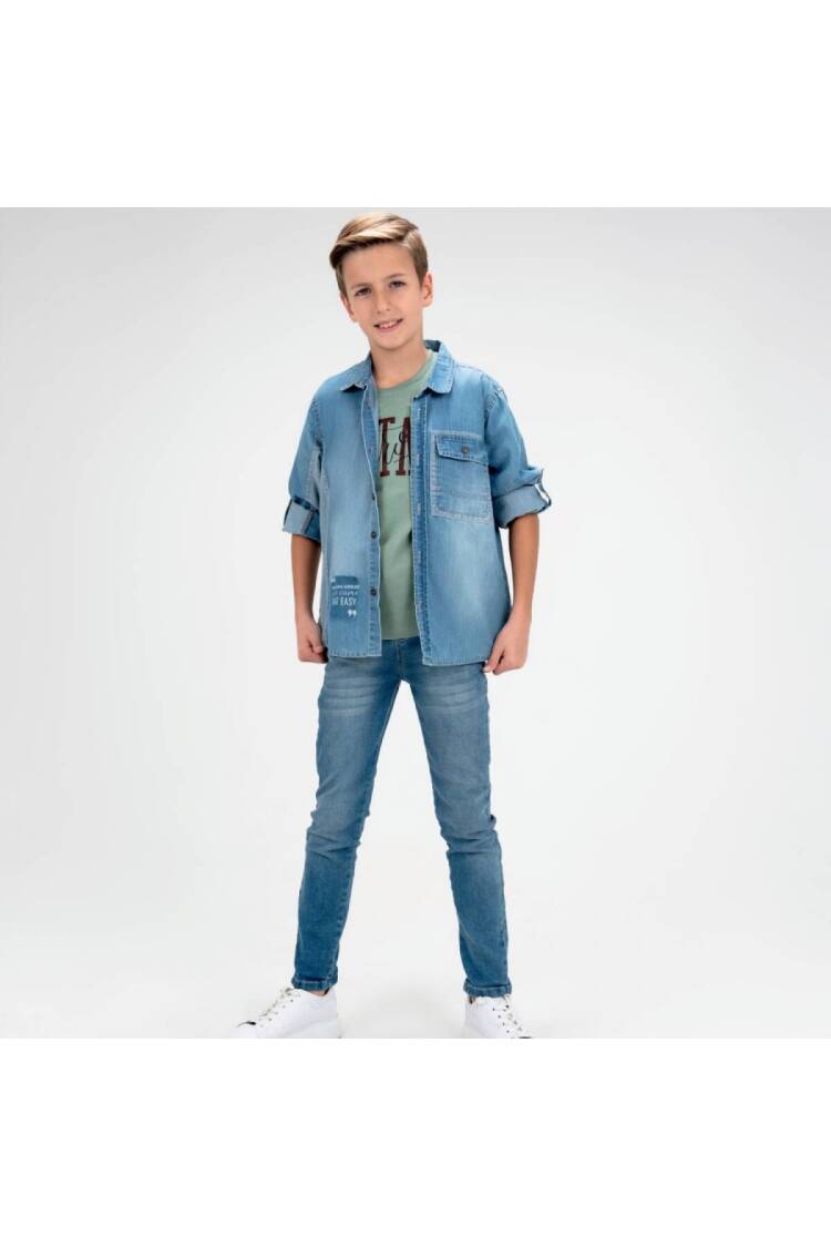 Wholesale Boy 3 Pieces Jeans Shirt Trousers T-shirt Set Suit 9-12Y - Brand: Cool Exclusive - Kids & Baby Clothes Wholesale - Globality Store