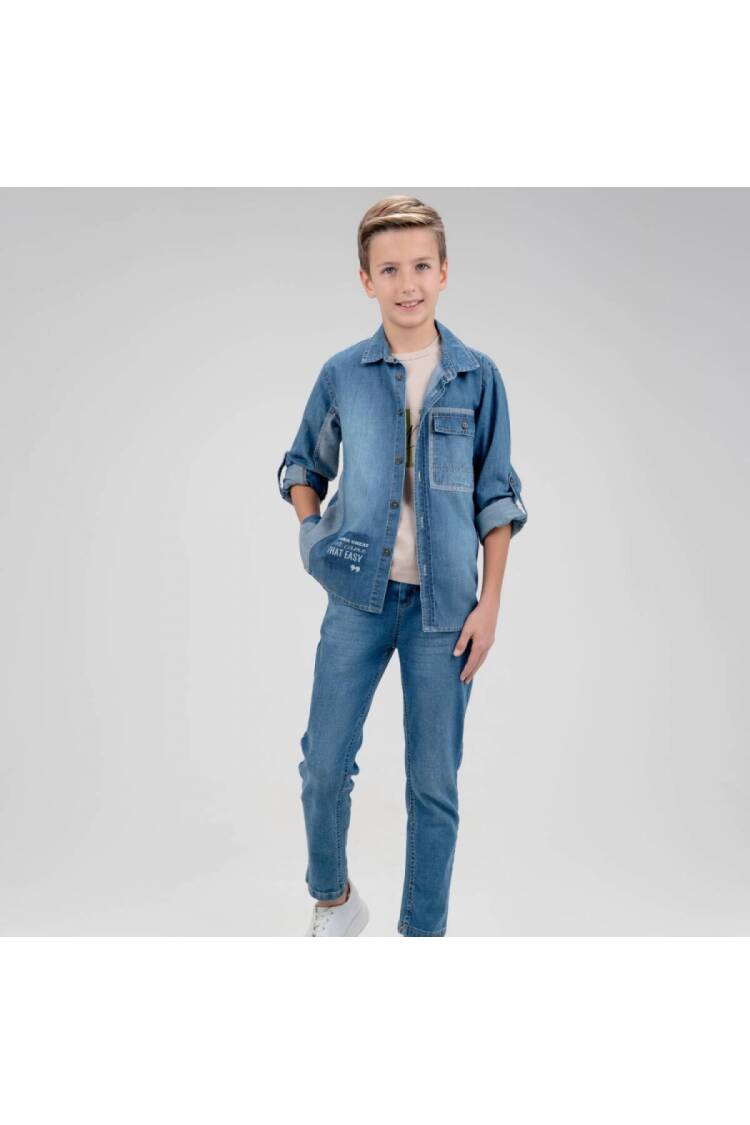 Wholesale Boy 3 Pieces Jeans Shirt Trousers T-shirt Set Suit 9-12Y - Brand: Cool Exclusive - Kids & Baby Clothes Wholesale - Globality Store
