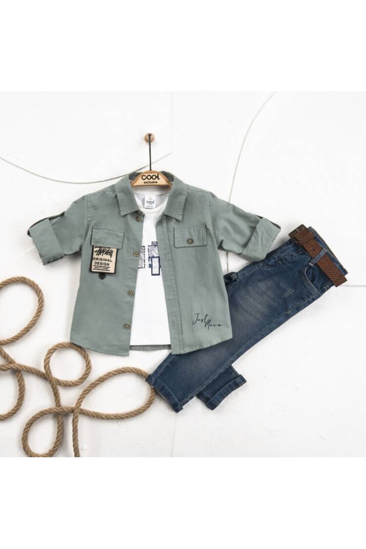 Wholesale Boy 3 Pieces Shirt T-shirt Torusers Set Suit 1-4Y - Brand: Cool Exclusive - Kids & Baby Clothes Wholesale - Globality Store