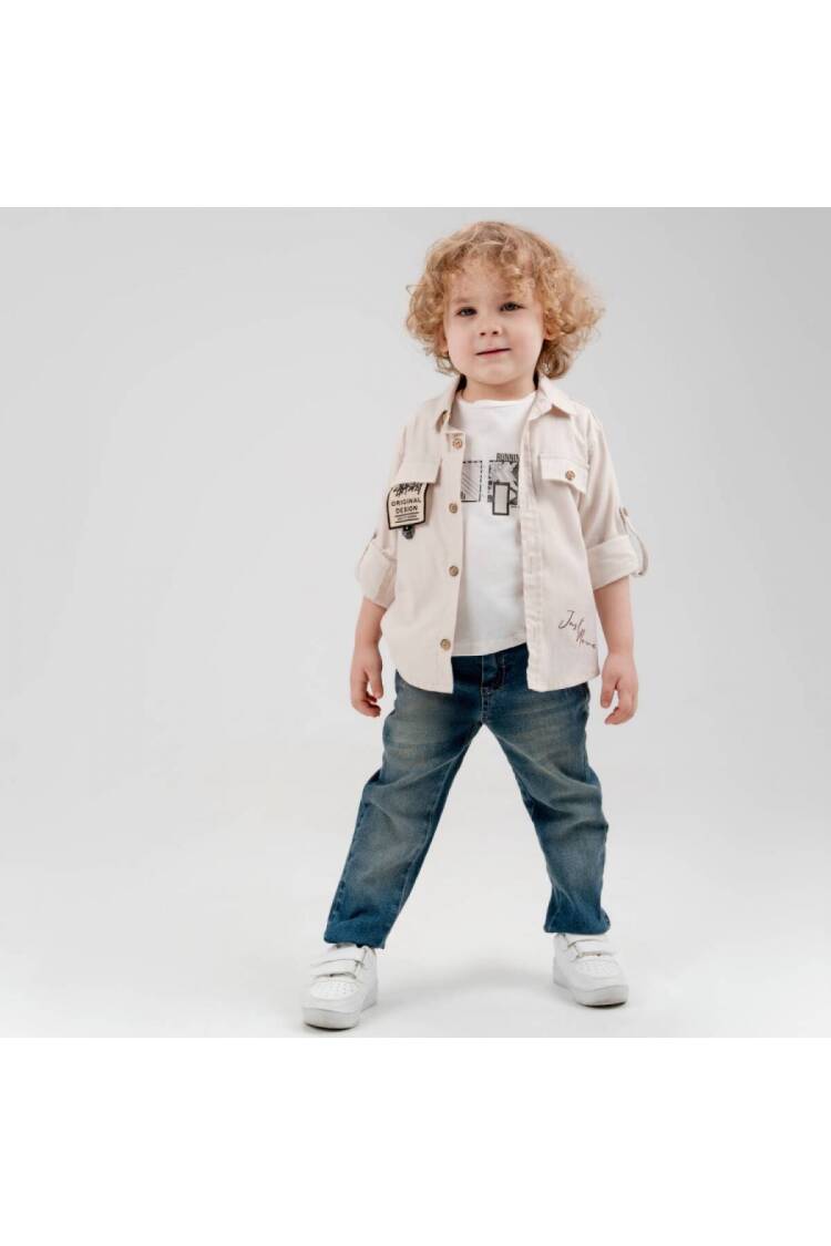 Wholesale Boy 3 Pieces Shirt T-shirt Trousers Set Suit 5-8Y - Brand: Cool Exclusive - Kids & Baby Clothes Wholesale - Globality Store