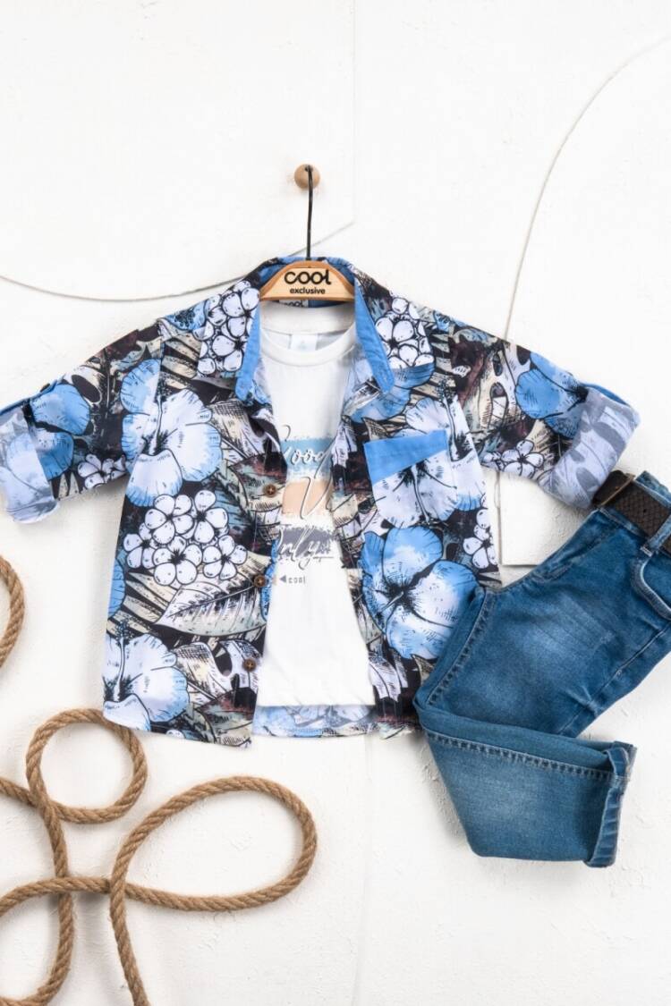 Wholesale Boy 3 Pieces Shirt Trousers T-shirt Set Suit 1-4Y - Brand: Cool Exclusive - Kids & Baby Clothes Wholesale - Globality Store